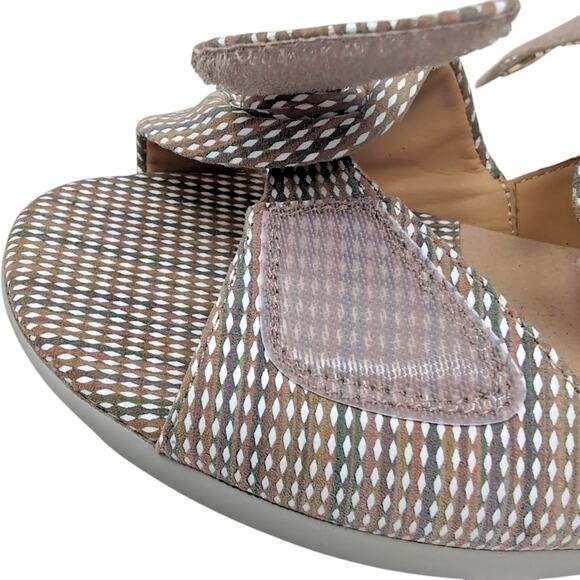 Ziera Doxie Sandals Women's EU 41 W US 10.5 Cross Strap Leather Neutral Print - Picture 10 of 16